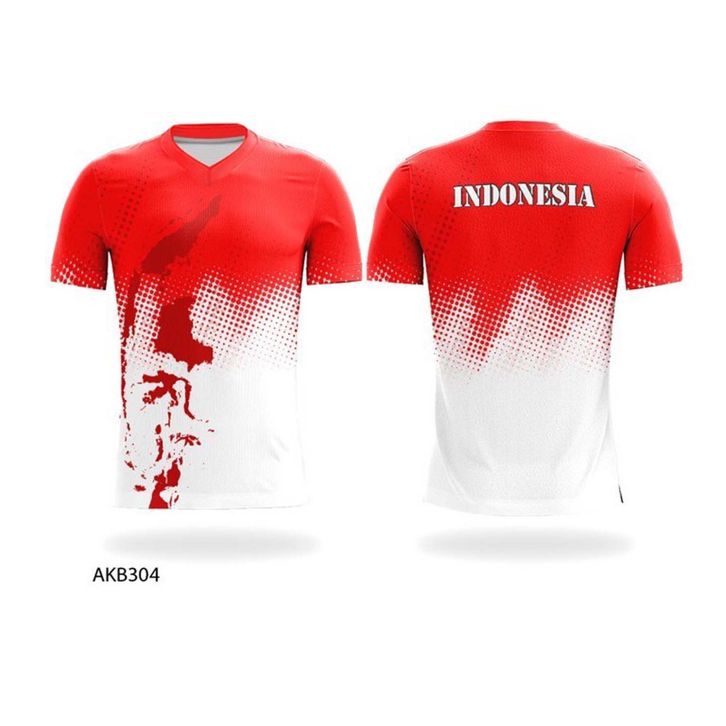 JERSEY MERAH PUTIH HUT RI LENGAN PENDEK PROJECT ONE APPAREL AKB304
